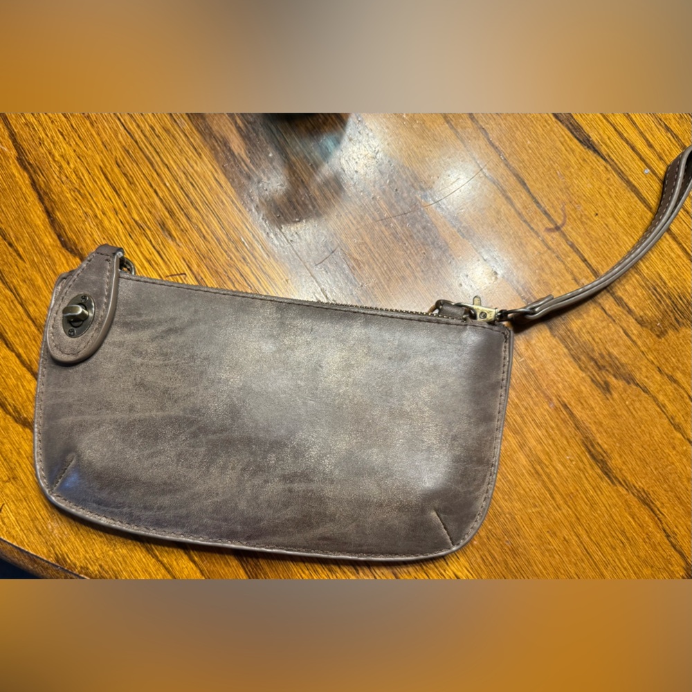 Joy Susan Brown Wristlet Clutch $40